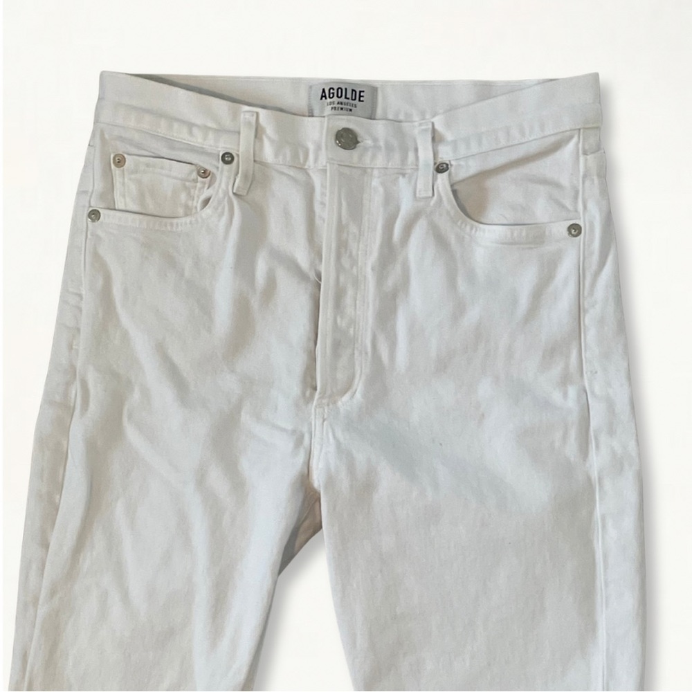 AGOLDE Nico High Rise Slim Fit Jeans in Blurred White Size 28 - Picture 6 of 12